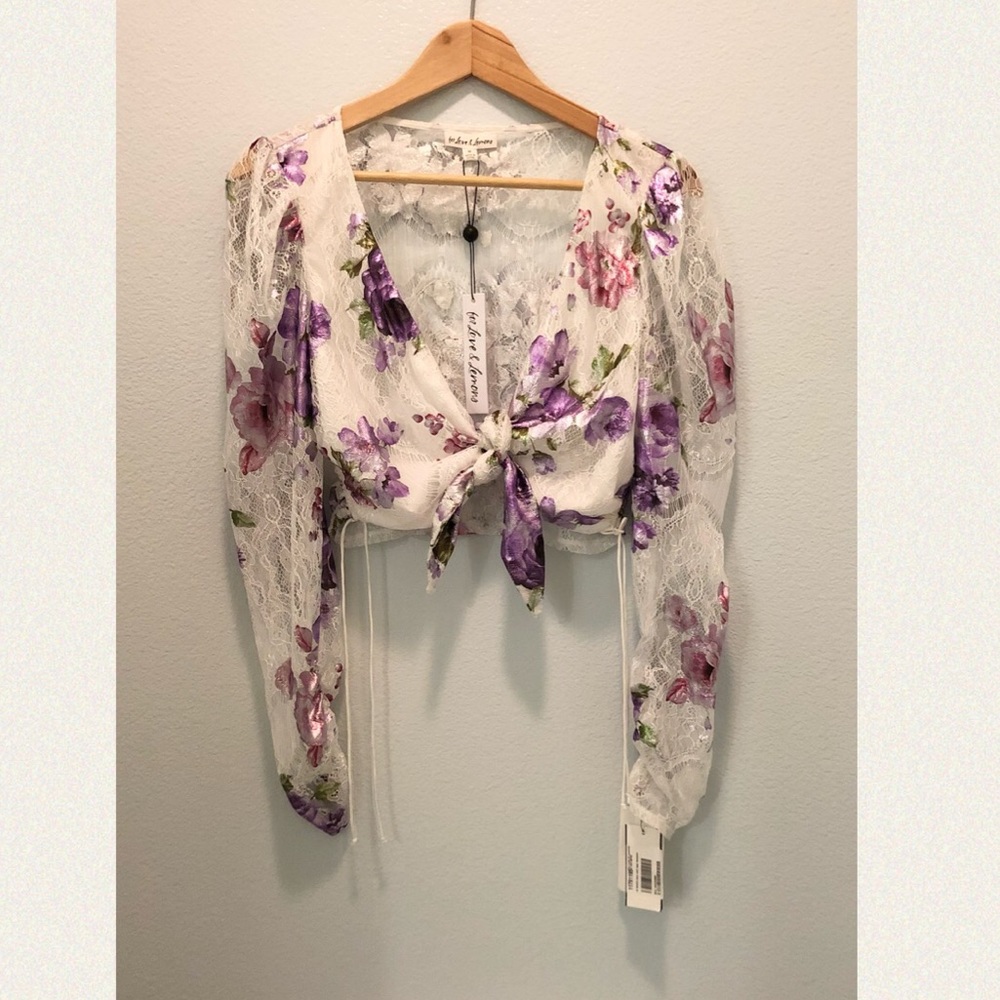 Beautiful For Love And Lemons crop top sz M NWT